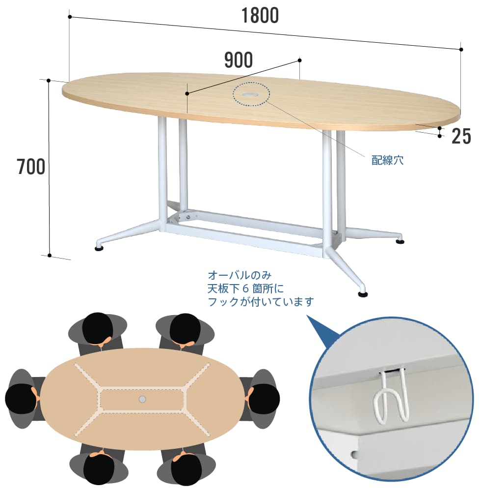OAラウンドシリーズ 丸・楕円天板オフィステーブル | 製品情報
